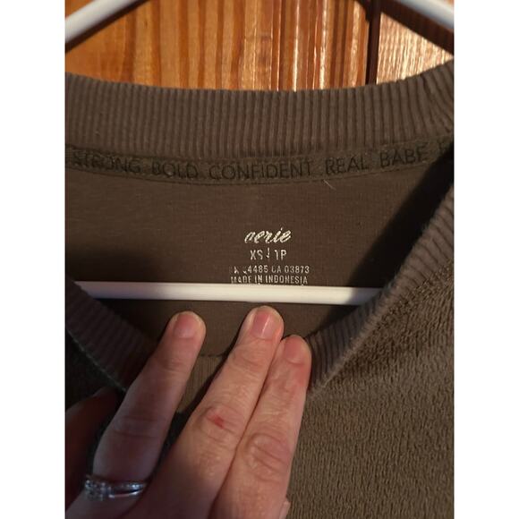 Aerie women’s army green oversized crewneck sweatshirt size XS/extra small - Picture 4 of 4